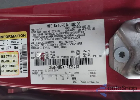 2017 Ford Fusion Se from USA, damaged, VIN 3FA6P0H7XHR321228